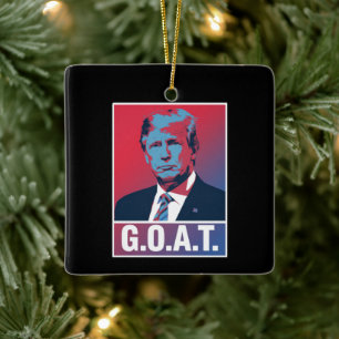 Trump GOAT Election 2024 Republican Vintage Ceramic Ornament