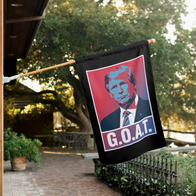 Trump GOAT Election 2024 Republican Vintage House Flag (In SItu)