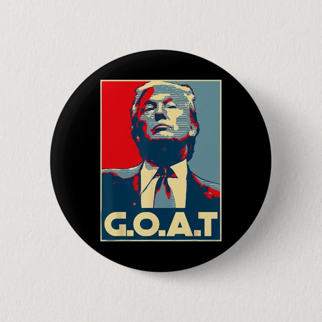 Trump Goat Middle Finger Election 2024 Republican  Button (Front)