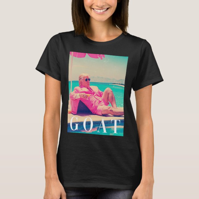 Trump Goat Shirt Summer 2024 Retro Funny Pink Dona (Front)