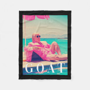 Trump Goat Shirt Summer 2024 Retro Funny Pink Dona Fleece Blanket