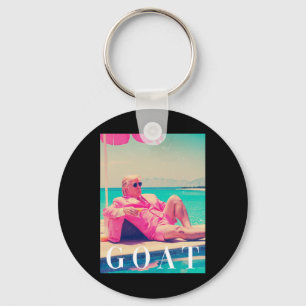 Trump Goat Shirt Summer 2024 Retro Funny Pink Dona Keychain