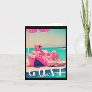 Trump Goat Summer 2024 Retro Funny Pink Donald Tru Card