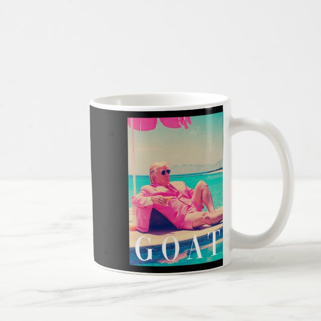 Trump Goat Summer 2024 Retro Funny Pink Donald Tru Coffee Mug (Right)