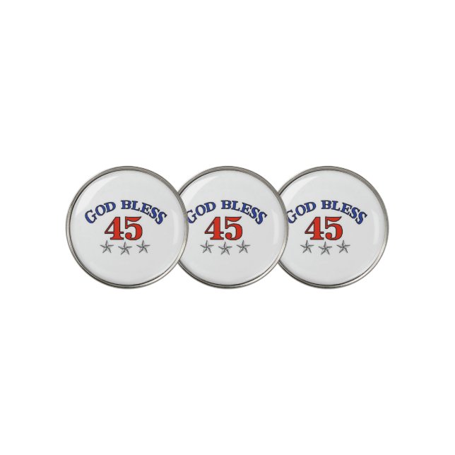 Trump God Bless 45 Golf Ball Marker (3 Up)
