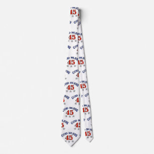 Trump God Bless 45 Neck Tie
