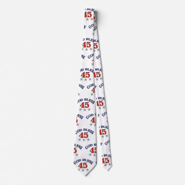 Trump God Bless 45 Neck Tie (Front)