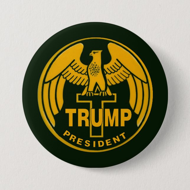 Trump Gold Eagle Pinback Button (Front)