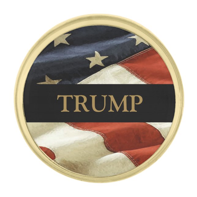 TRUMP GOLD FINISH LAPEL PIN (Front)
