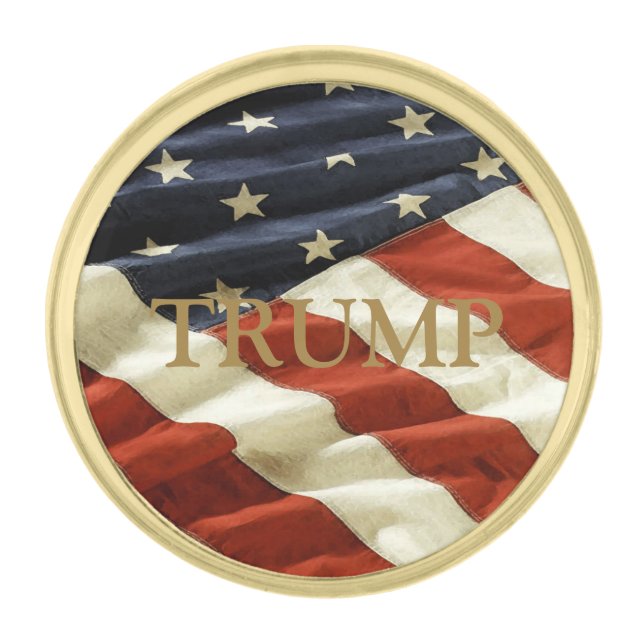 TRUMP GOLD FINISH LAPEL PIN (Front)