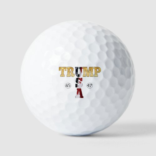 Trump Gold Presidential USA 45 47 Golf Balls