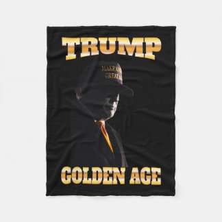 Trump Golden Age Silhouette Mega 45 47 Golden Tie Fleece Blanket