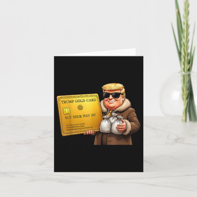 Trump Golden Card Visa, Buy Your Way In Funny Gold (Front)