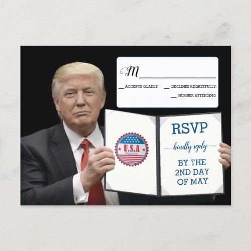 Trump Greatest Amazing Wedding RSVP Announcement Postcard