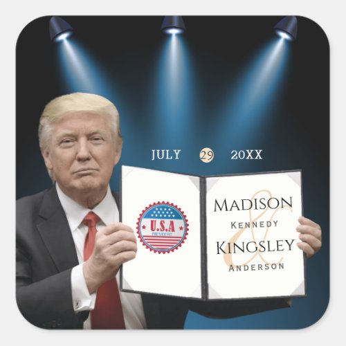 Trump Greatest Amazing Wedding Square Sticker