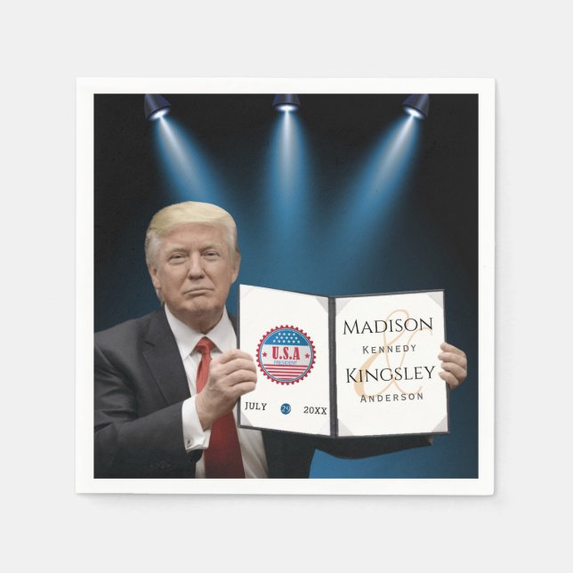 Trump Greatest 💍 Patriot Wedding  Napkins (Front)