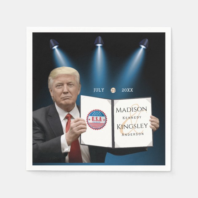 Trump Greatest 💍 Patriot Wedding  Napkins (Front)
