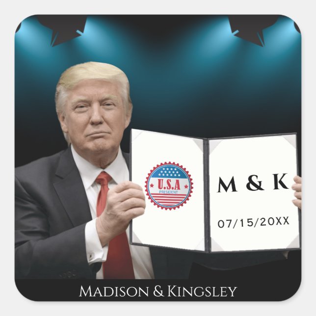 Trump Greatest 💍 Patriot Wedding  Square Sticker (Front)