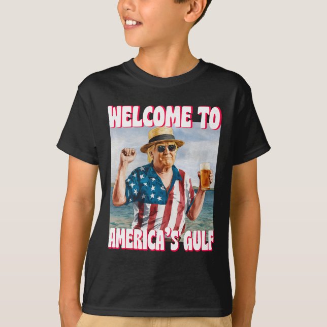 Trump Gulf Of Usa America Funny Gulf Of Mexico Usa T-Shirt (Front)