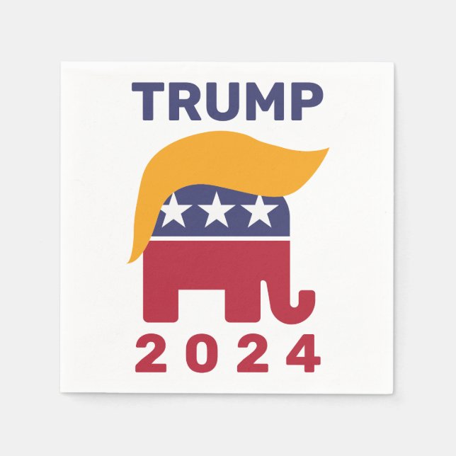 Trump hair 2024 Paper Napkins, Standard Cocktail Napkins (Front)