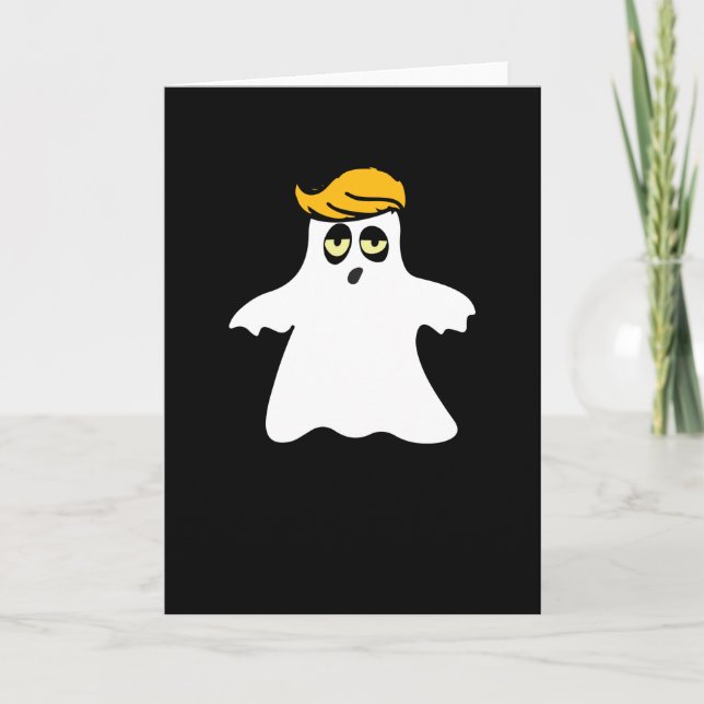 Trump Hair Ghost Halloween Costume Cute Hilarious Card (Front)