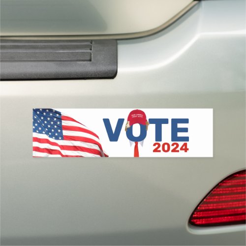 Trump Hair MAGA Red Hat and Tie VOTE  Car Magnet