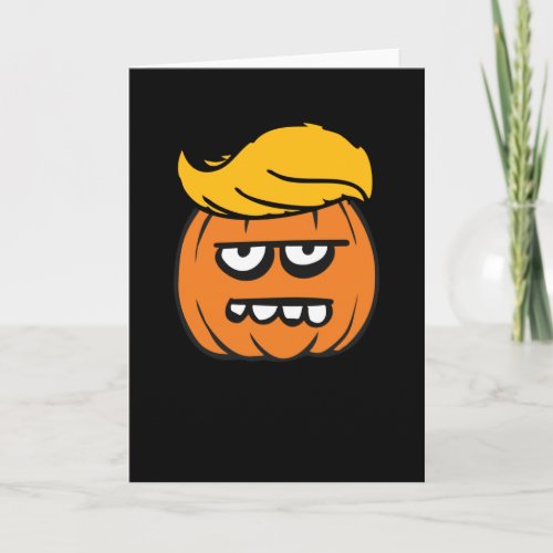 Trump Hair Pumpkin Halloween Custom Cute Card
