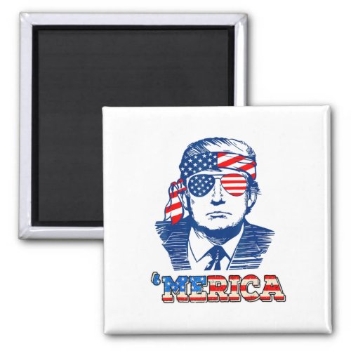 Trump Happy 4th Of July Trump American Flag 12  Magnet