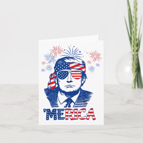 Trump Happy 4th Of July Trump American Flag 2  Card