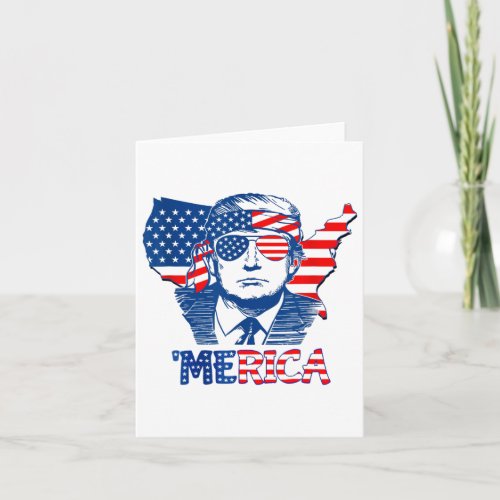 Trump Happy 4th Of July Trump American Flag 2  Card