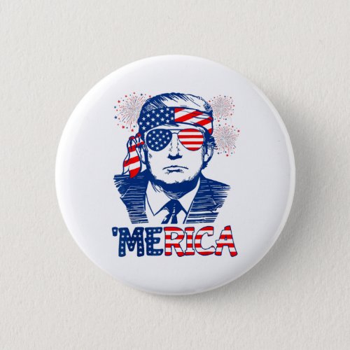 Trump Happy 4th Of July Trump American Flag 5  Button