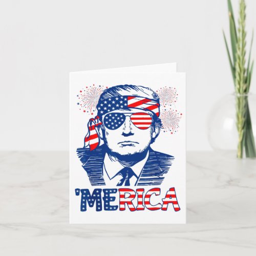 Trump Happy 4th Of July Trump American Flag 5  Card