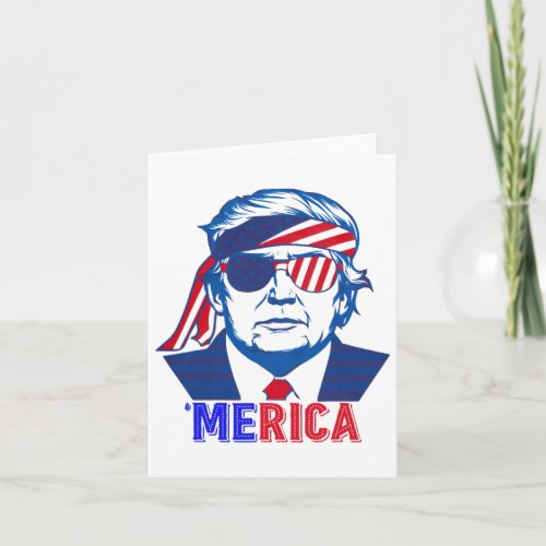 Trump Happy 4th Of July Trump American Flag  Card