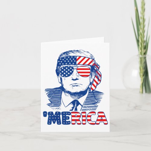 Trump Happy 4th Of July Trump American Flag Funny  Card