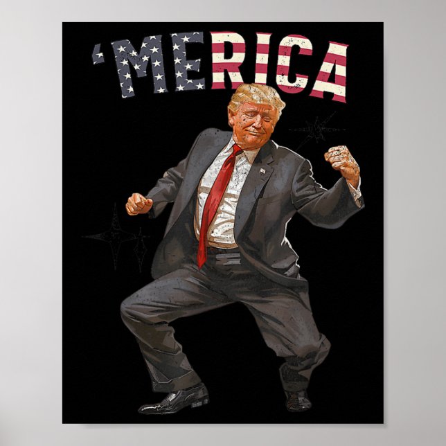 Trump Happy 4th Of July Trump American Flag Gifts  Poster (Front)