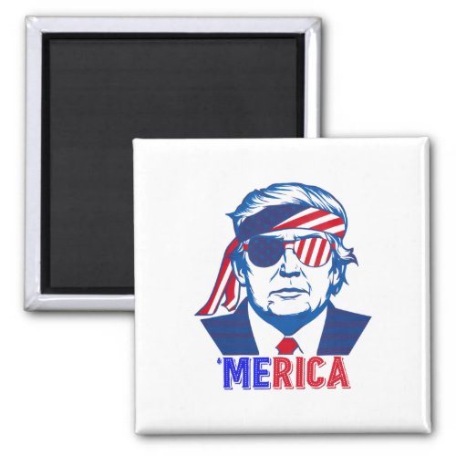 Trump Happy 4th Of July Trump American Flag  Magnet