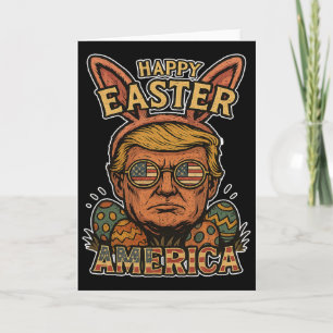 Trump Happy Easter Bunny Egg Hunt Spring Funny Hop Card