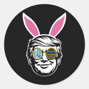 Trump Happy Easter Bunny Egg Hunt Spring Funny Hop Classic Round Sticker