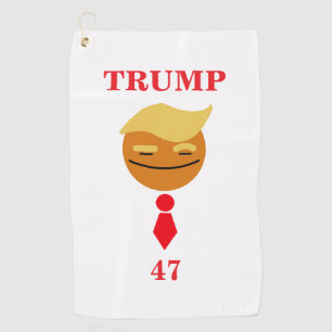 Trump Happy Face with Tire, 47 Golf Towel