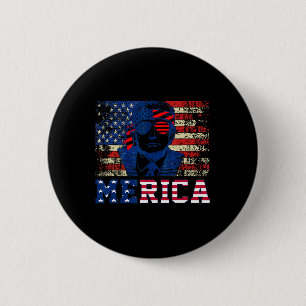 Trump Happy Fourth 4th Of July Trump American Flag Button