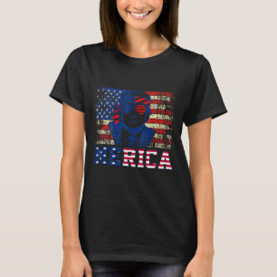 Trump Happy Fourth 4th Of July Trump American Flag T-Shirt