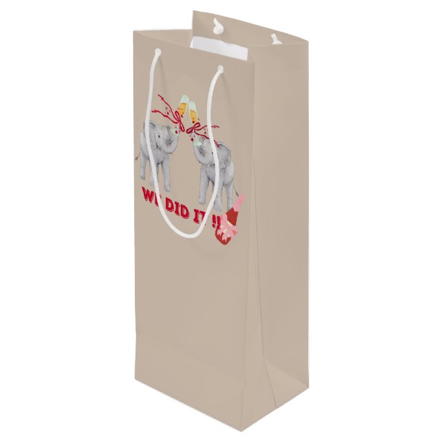 Trump Harris Kennedy Biden funny cute elephant Wine Gift Bag (Back Angled)