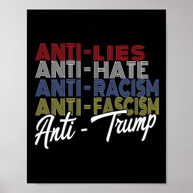 Trump Hate Lies And Fascism Resist Vote Nov 5 2024 Poster (Front)