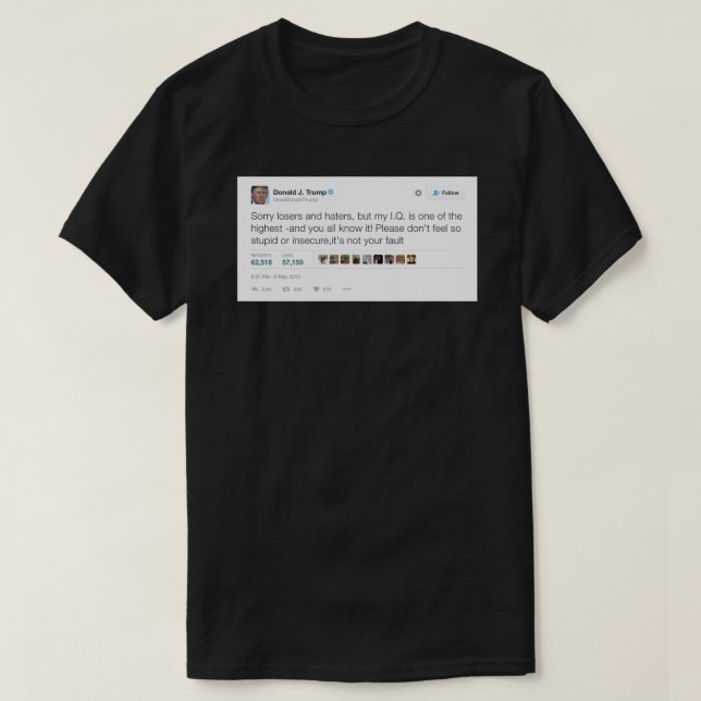 Trump Haters and Losers tweet Sticker T-Shirt (Design Front)