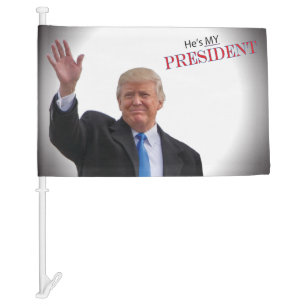 Trump He’s My President 🤍 ️🧡 Patriotic USA  Car Flag
