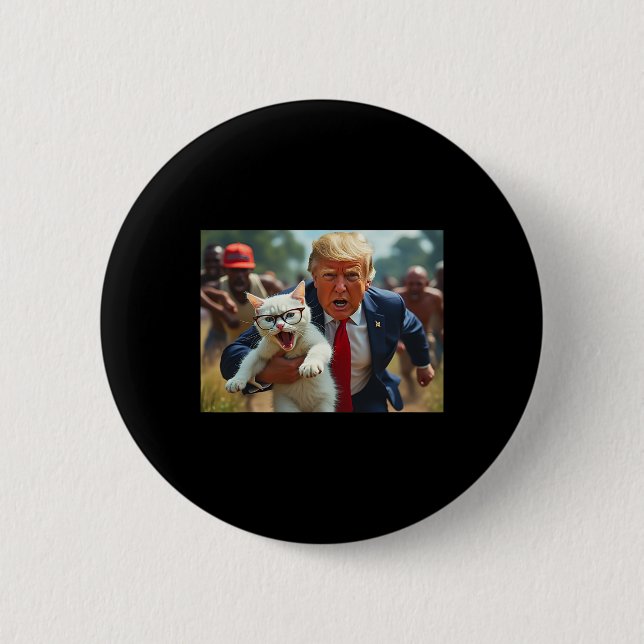 Trump Holding Cat Vote Trump Pets For Trump Vote P Button (Front)