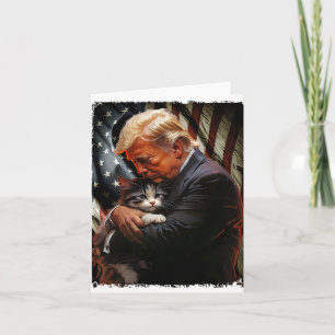Trump Holding Cats Merry Christmas Festive Funny Card