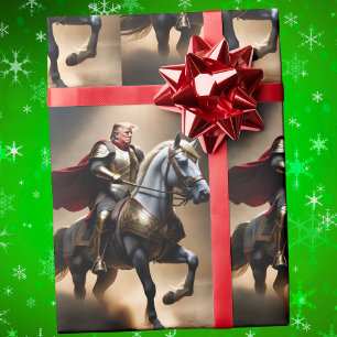 Trump Horseback Christmas Wrapping Paper MAGA