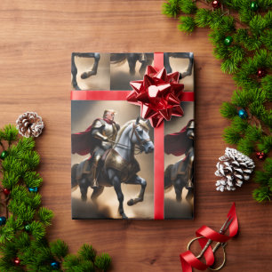 Trump Horseback Victory Christmas Wrapping Paper
