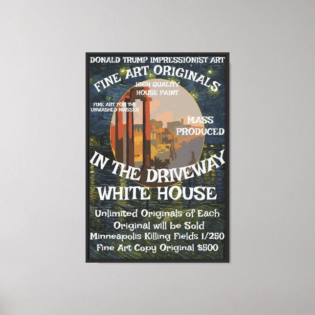 Trump Hospitalized Fecal Leakage Floors Carpets WH Canvas Print (Front)